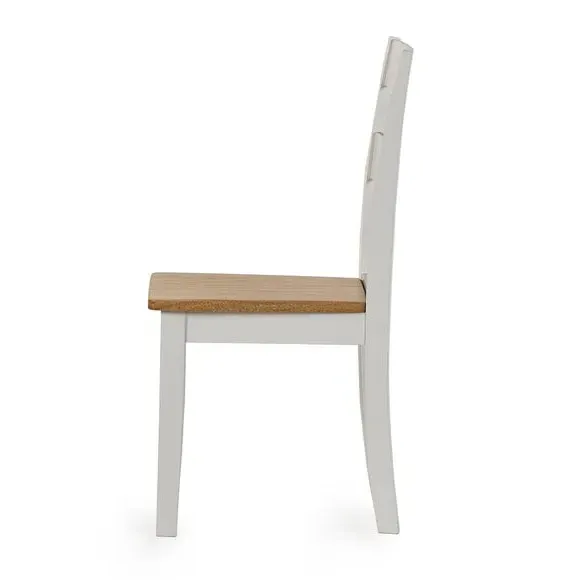 Set of 2 Dining Chairs - Natural, Rubberwood