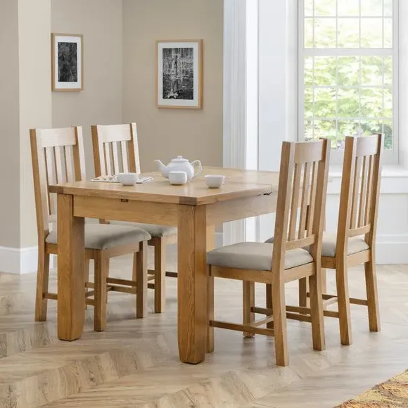 Set of 2 Dining Chairs - Taupe, Faux Linen