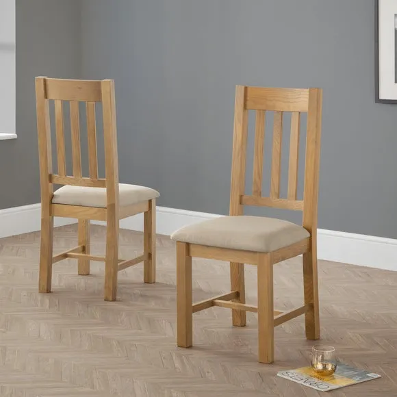 Set of 2 Dining Chairs - Taupe, Faux Linen image