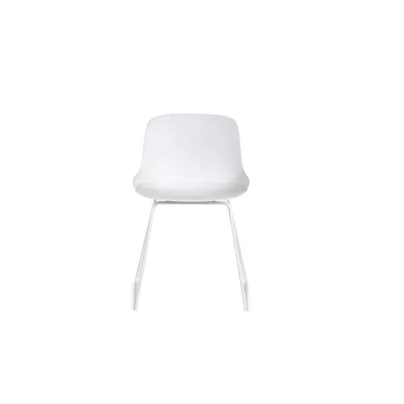 Set of 2 Dining Chairs - White, Metal
