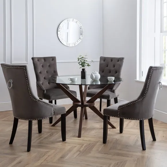 Set of 2 Knockerback Dining Chairs - Grey