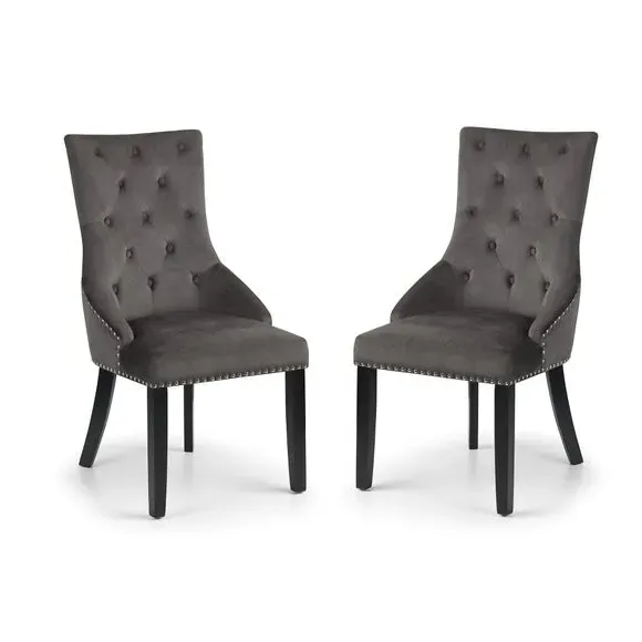 Set of 2 Knockerback Dining Chairs - Grey