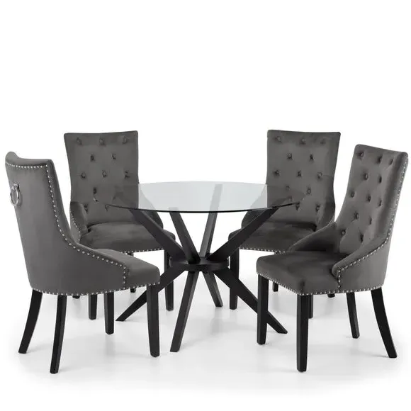 Set of 2 Knockerback Dining Chairs - Grey