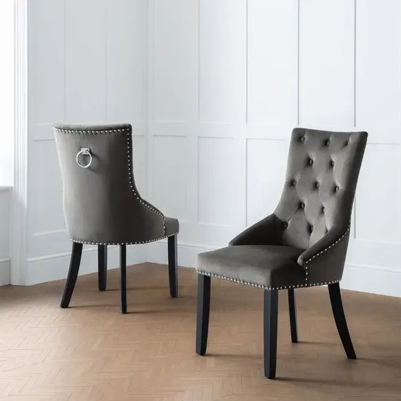 Set of 2 Knockerback Dining Chairs - Grey image