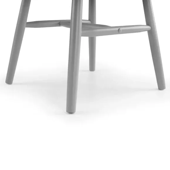 Set of 2 Spindle Dining Chairs - Grey, Rubberwood