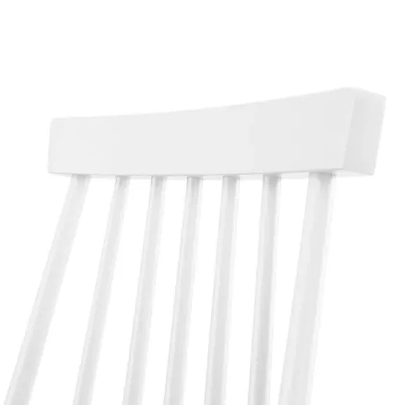 Set of 2 Spindle Dining Chairs - White, Rubberwood