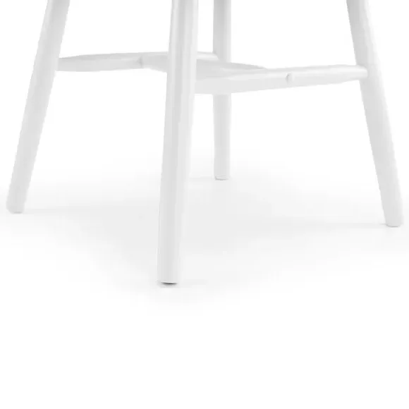 Set of 2 Spindle Dining Chairs - White, Rubberwood