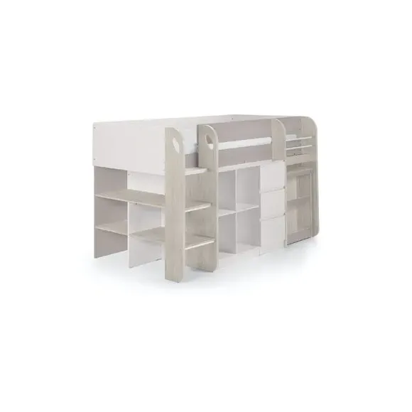 Single Midsleeper Bed with Storage - Brown