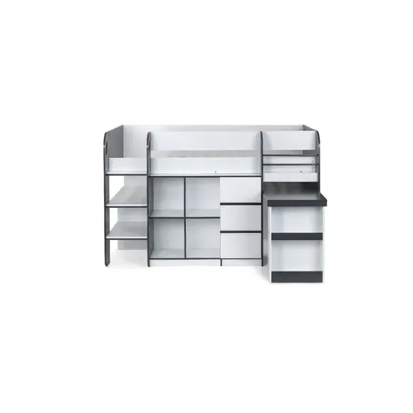 Single Midsleeper Bed with Storage - Charcoal