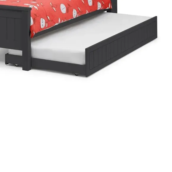 Single Trundle Bed with Storage - Black, Lacquer
