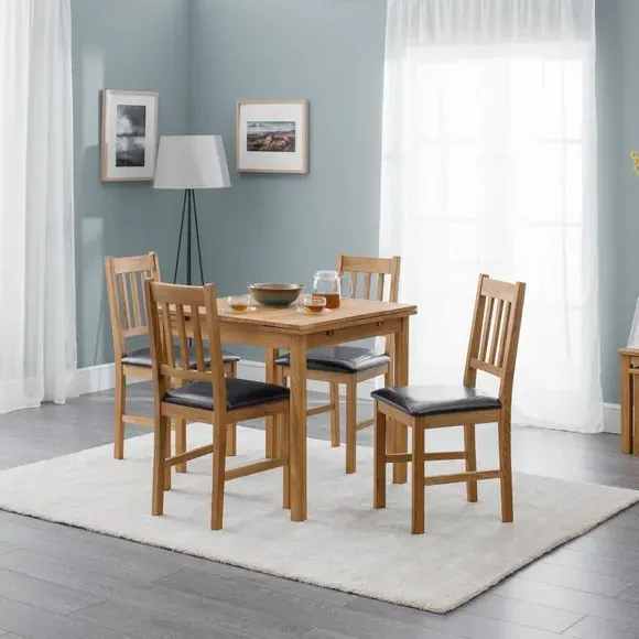 Square Extendable Dining Table - Oak, Solid Wood