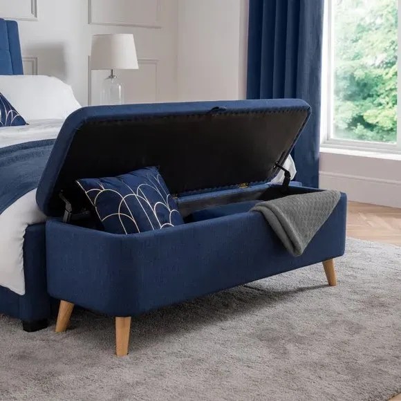 Storage Bench with Lift Top - Blue, Linen
