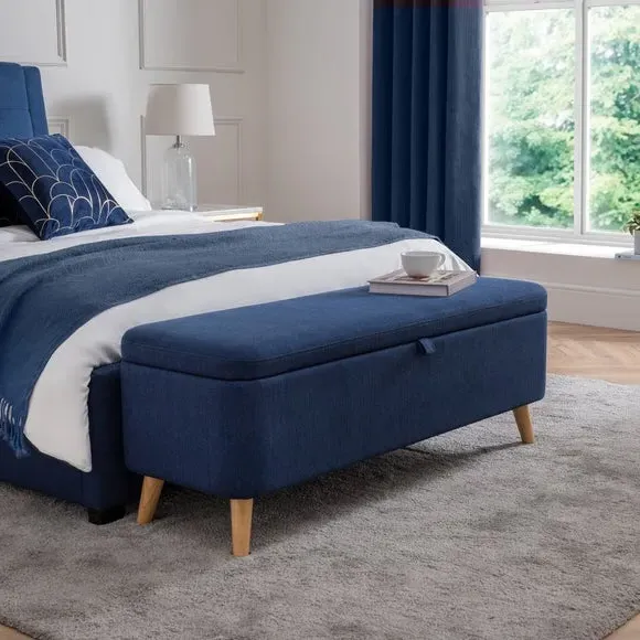 Storage Bench with Lift Top - Blue, Linen image