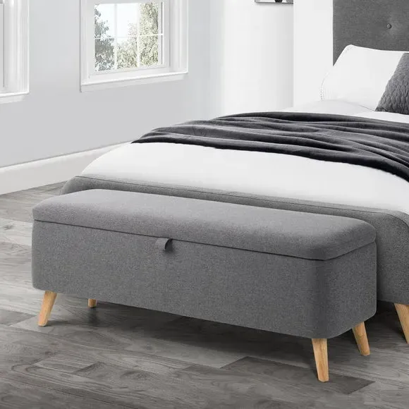 Storage Bench with Lift Top - Grey, Linen