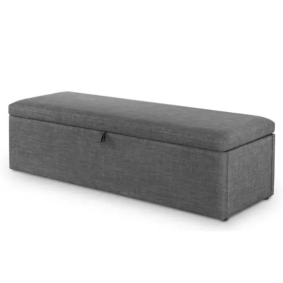 Storage Ottoman with Lift Tab - Slate, Linen
