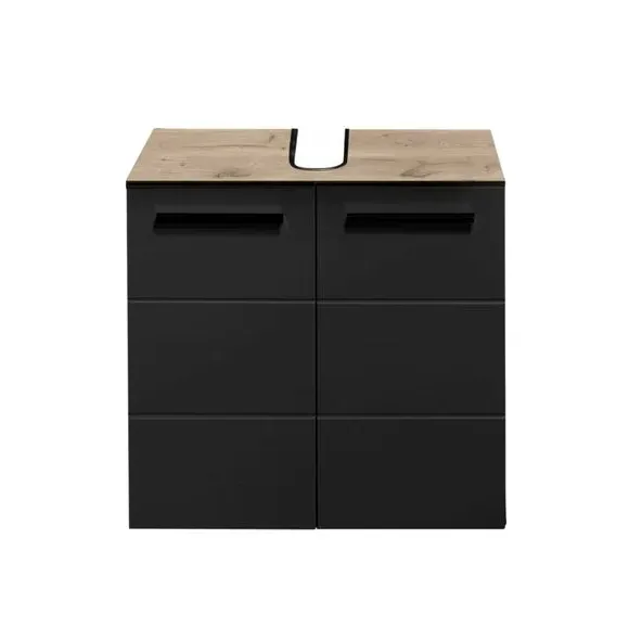 Under Sink Cabinet with Shelves - Black, Oak