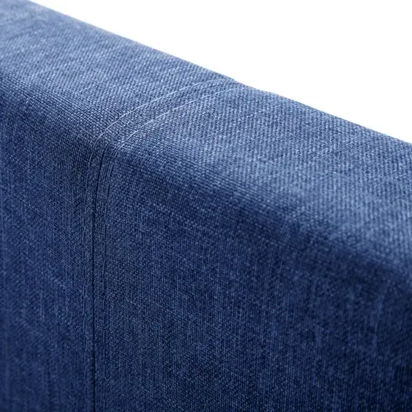 Upholstered Bed Frame with Headboard - Blue, Fabric