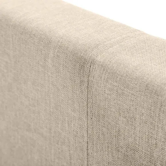 Upholstered Bed Frame with Headboard - Cream, Fabric