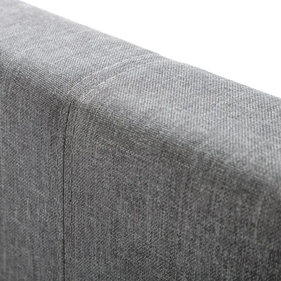 Upholstered Bed Frame with Headboard - Grey, Fabric