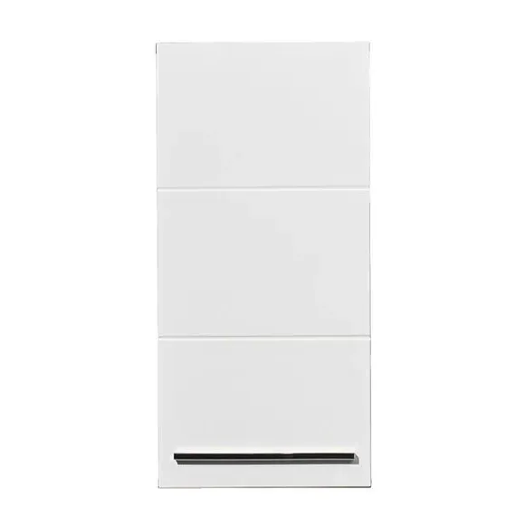 Wall Cabinet with Notched Design - White Gloss
