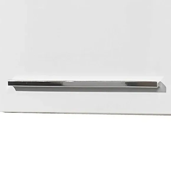 Wall Cabinet with Notched Design - White Gloss