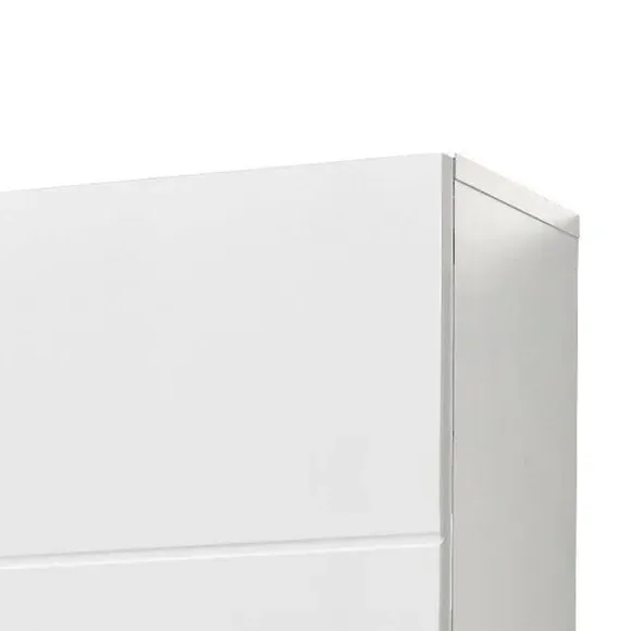 Wall Cabinet with Notched Design - White Gloss