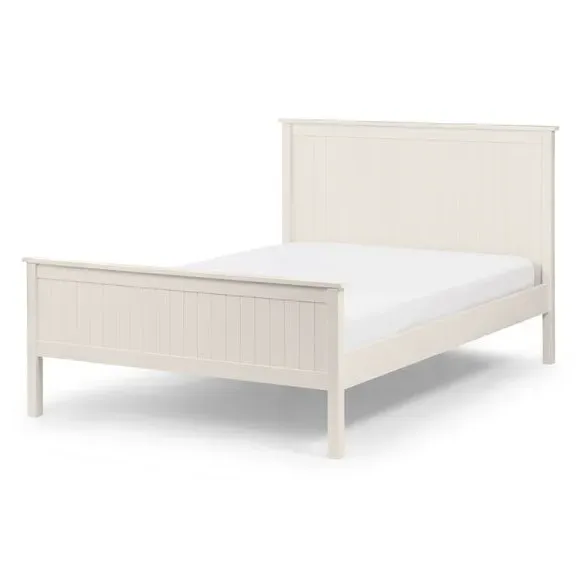 Wooden Bed Frame with Panels - White, Wood