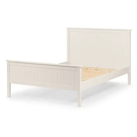 Wooden Bed Frame with Panels - White, Wood