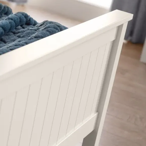 Wooden Bed Frame with Panels - White, Wood