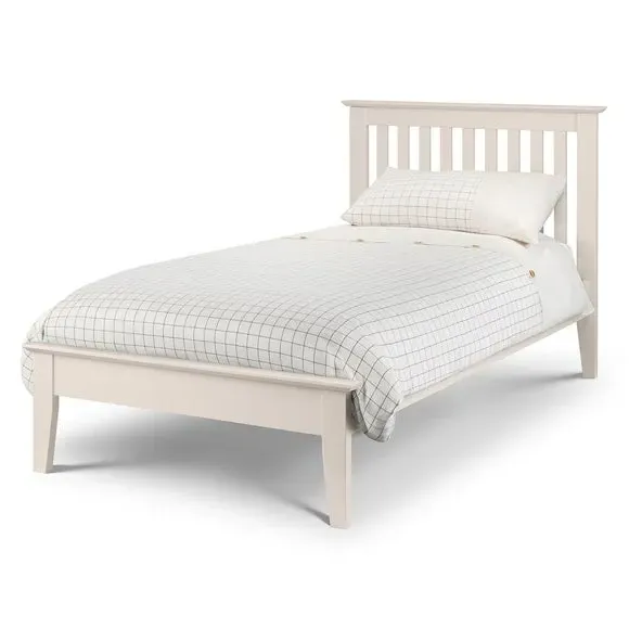 Wooden Bed Frame with Slats - Ivory, Oak image