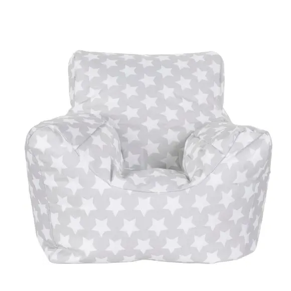Bean Bag Chair with Star Print - Grey, Fabric