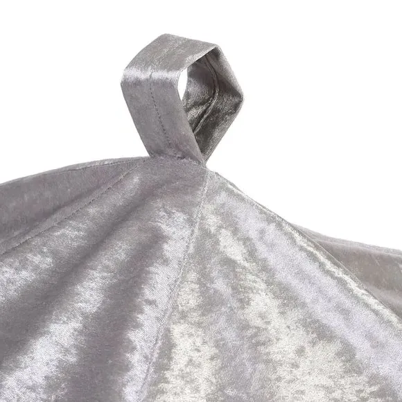 Bean Bag with Zip Opening - Silver, Velvet