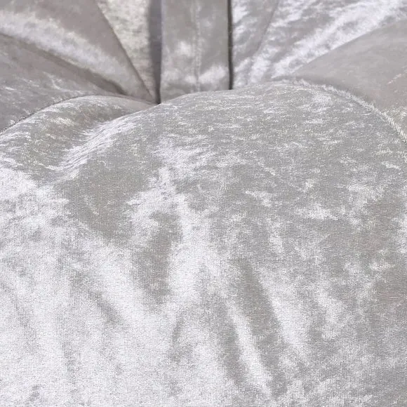 Bean Bag with Zip Opening - Silver, Velvet