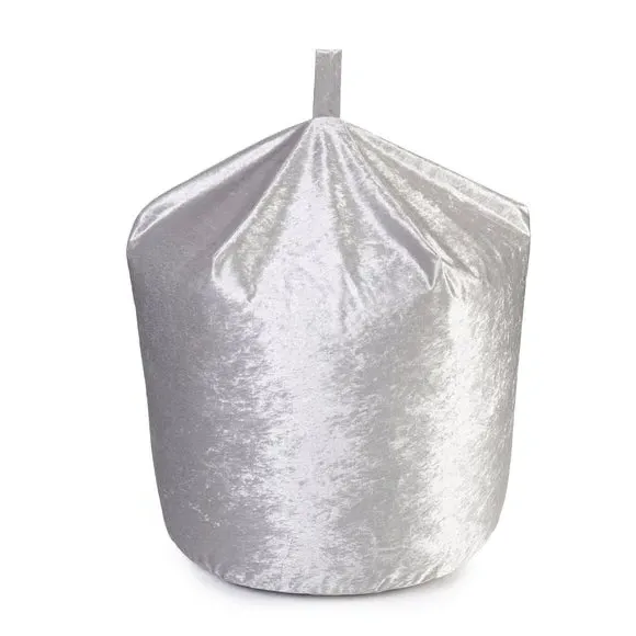 Bean Bag with Zip Opening - Silver, Velvet image