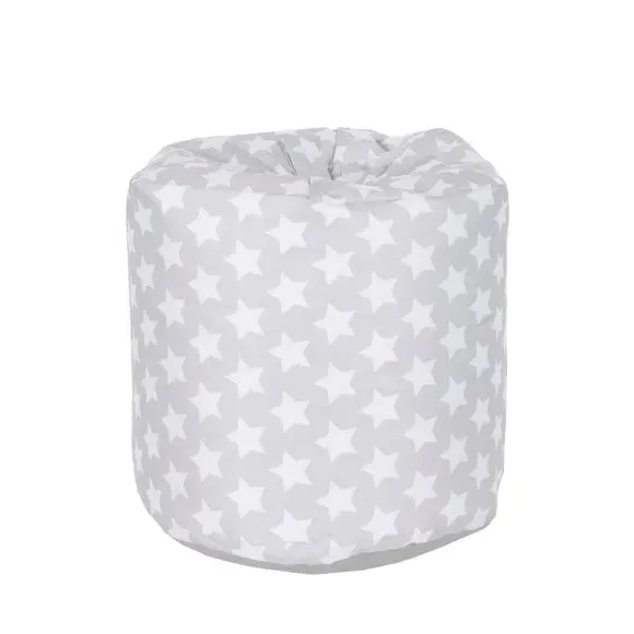 Kids Bean Bag with Star Print - Grey, Fabric