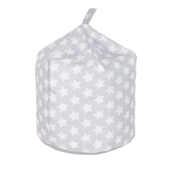 Kids Bean Bag with Star Print - Grey, Fabric