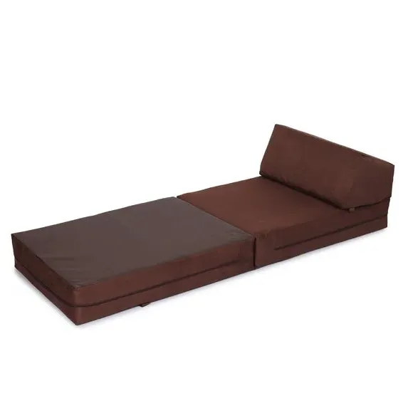 Single Chair Bed with Headrest - Chocolate
