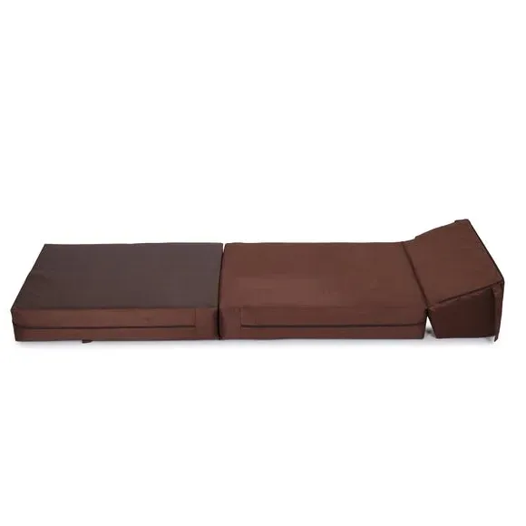 Single Chair Bed with Headrest - Chocolate