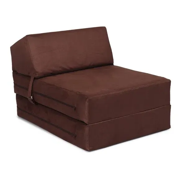Single Chair Bed with Headrest - Chocolate image
