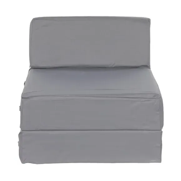 Single Chair Bed with Headrest - Grey