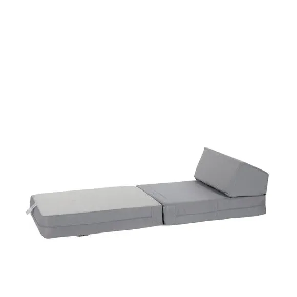 Single Chair Bed with Headrest - Grey