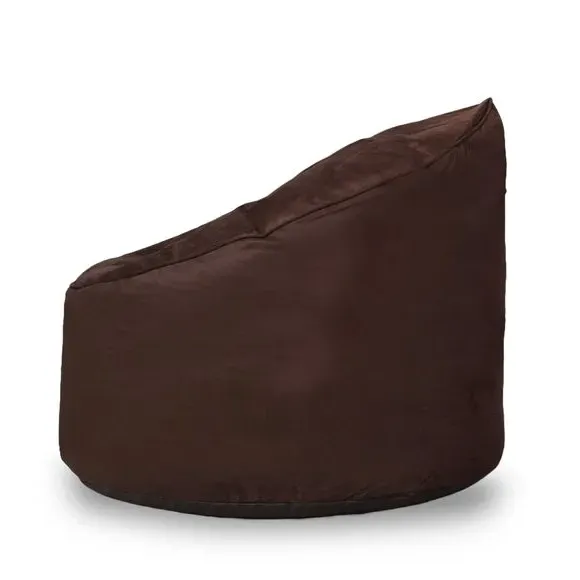 Square Bean Bag Chair Refillable - Brown, Faux Suede