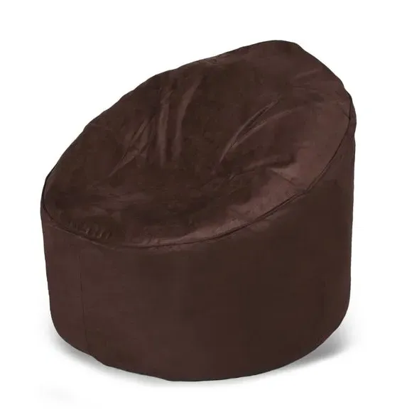 Square Bean Bag Chair Refillable - Brown, Faux Suede