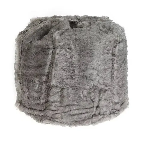 Tipped Faux Fur Beanbag - Grey