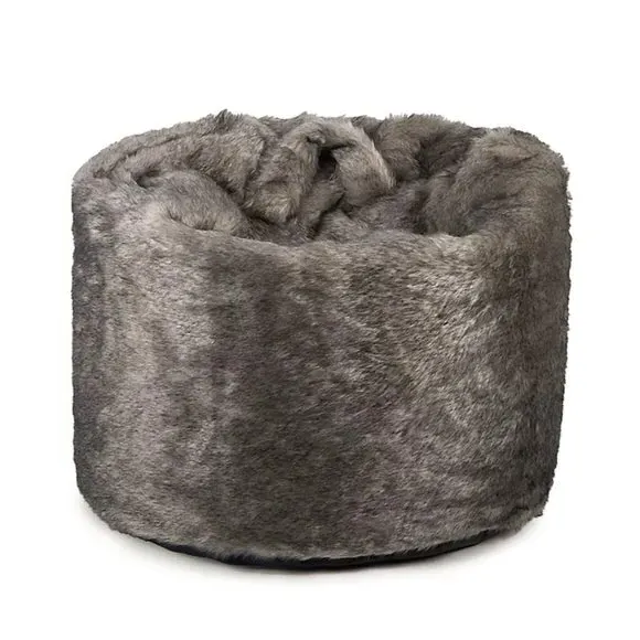 Tipped Faux Fur Beanbag - Grey image