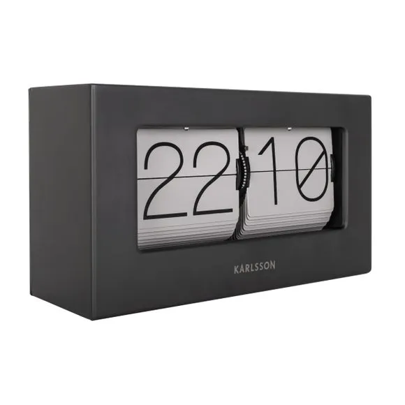 Boxed Flip Mantel Clock - Grey