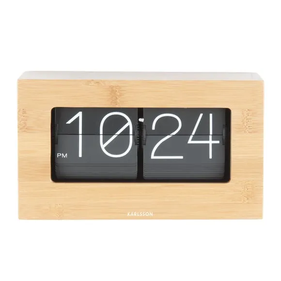 Boxed Flip Mantel Clock - Natural, Bamboo