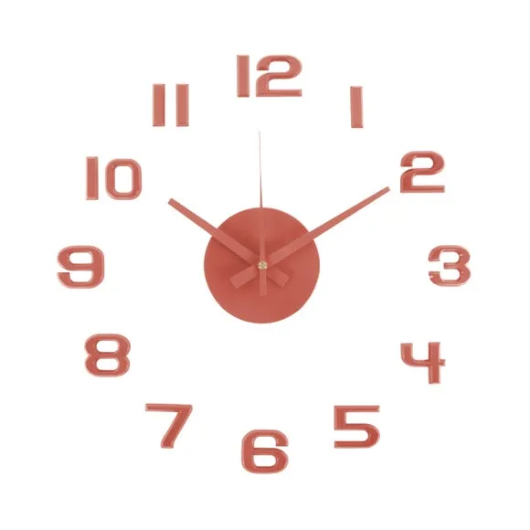 DIY Numbers Wall Clock - Red