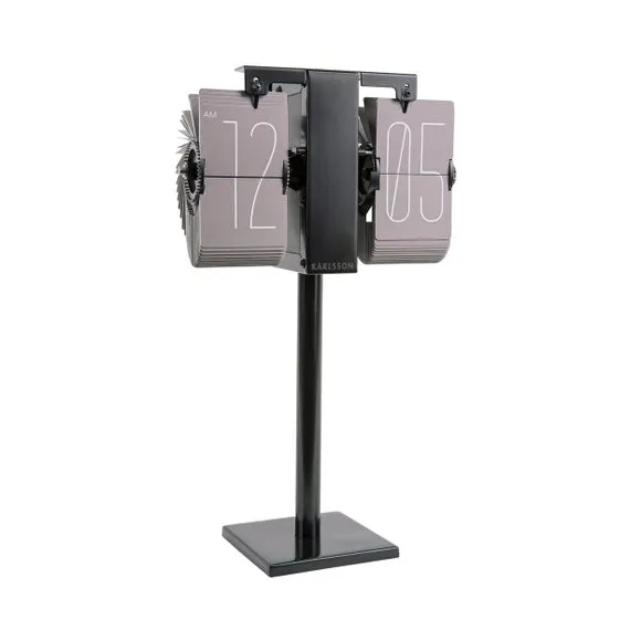 Mini Flip Desk Clock - Grey, Steel