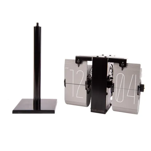 Mini Flip Desk Clock - Grey, Steel